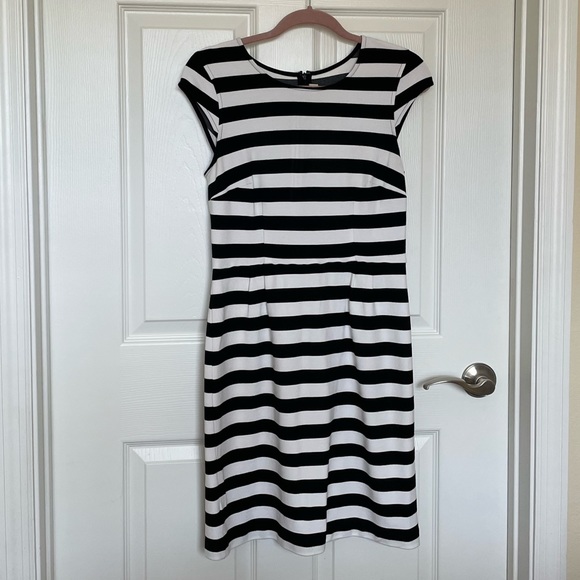 Loft Black/Ivory Striped Dress - Picture 2 of 5